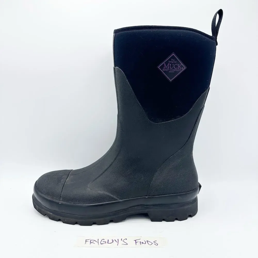 The Muck Boot Company Women's Size 10 Chore Classic Mid Black Purple Waterproof